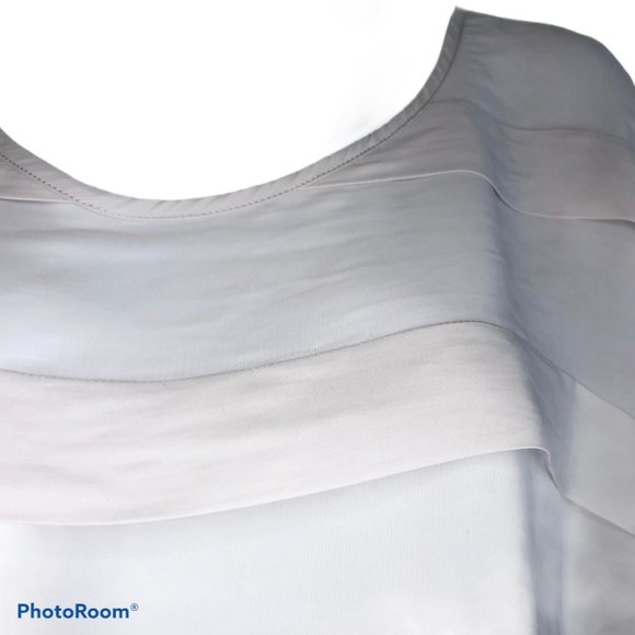 Mela Purdie Silky Soft Grey Short Sleeve Blouse - Picture 7 of 9